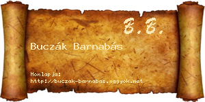Buczák Barnabás névjegykártya